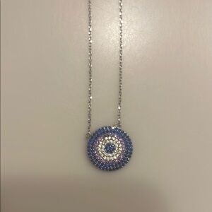 Sterling Silver Evil Eye Pendant Necklace